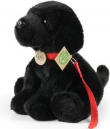 Rappa labrador en peluche noir avec laisse 28 cm éco‑responsable