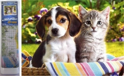 Peinture diamant Amis dans le panier 30 × 40 cm