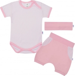 Ensemble estival en coton 3 pièces NEW BABY Perfect Summer, rose clair, taille 92