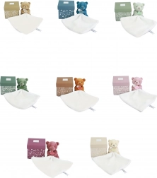 Petit ourson en peluche avec doudou 10 cm