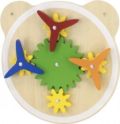Tableau mural en bois avec engrenages et moulins à vent VIGA, FSC, Montessori