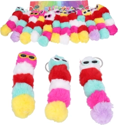 Porte-clés chenille colorée