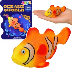 Figurine en caoutchouc de poisson-clown ocellé (ventru) 10,5 cm
