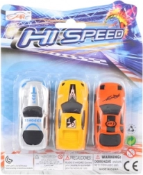 Set de petites voitures en plastique, 3 pièces