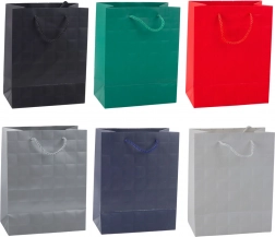 Sac cadeau à carrés embossés 23 × 18 × 10,5 cm