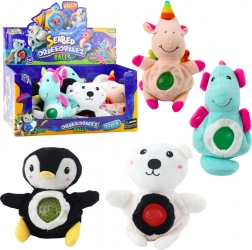 Jouet en peluche à presser avec billes sensorielles dans le ventre 20 cm – assortiment d’animaux