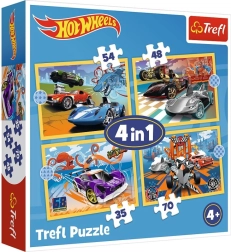 Puzzle HOT WHEELS 4en1 véhicules Trefl