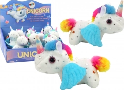 Licorne en peluche à remonter, sautillante – blanche