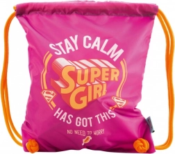 Sac de sport rose Super Girl à cordon