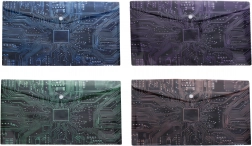 Pochette plastique à bouton-pression 35 × 25 cm avec motif carte mère