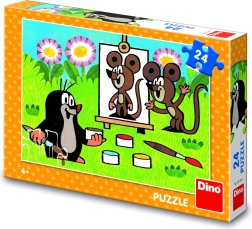 Krtek peintre puzzle pour enfants Dino 24 pièces