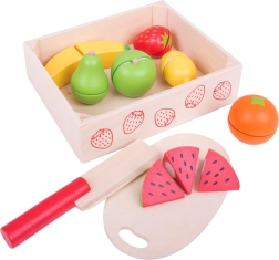 BIGJIGS TOYS fruits à découper en bois dans une boîte