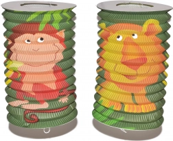 Lampion cylindre avec motif animal 16 cm