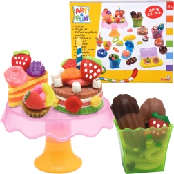 Coffret créatif desserts colorés XL avec pâte à modeler et accessoires, 21 pcs