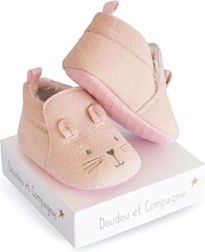 Coffret cadeau – premières bottines 0–6 mois, roses