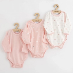 Body bébé à ouverture intégrale NEW BABY Classic II, fille, lot de 3, rose, taille 62 (3–6 mois)