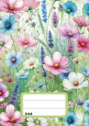 Cahier A5 ligné avec motif floral, 40 feuilles