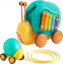 WOOPIE escargot à tirer 4-en-1 avec xylophone, engrenages et piste lanceuse + mini voiture