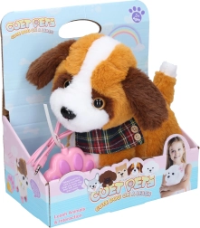 Chien en peluche marcheur avec effets, sur câble, 22 cm