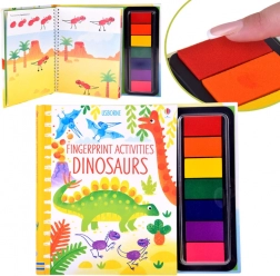 livre créatif d’empreintes dinosaures, 64 pages, 7 couleurs