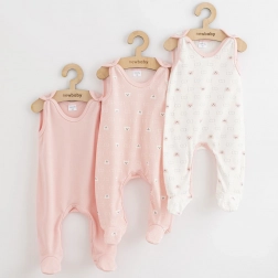 grenouillères pour bébé New Baby Classic II fille, lot de 3 pièces, roses, taille 80 (9–12 mois)