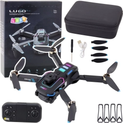 Drone LU60 avec double caméra HD et lumières LED noir
