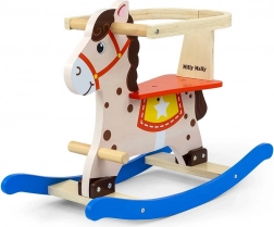 Cheval à bascule en bois avec dossier MILLY MALLY Lucky, bleu‑rouge