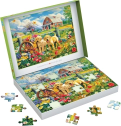 Puzzle EUROGRAPHICS Connecting Pieces chiots au printemps 48 pièces