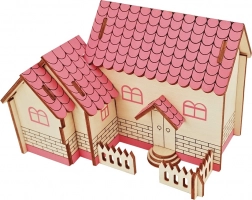 Puzzle 3D en bois maison violette