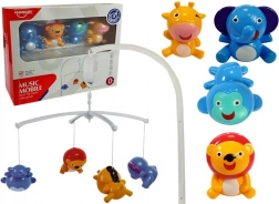 Mobile musical pour berceau avec animaux, sans piles