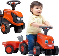 tracteur porteur KUBOTA avec remorque et accessoires pour enfants dès 1 an – FALK