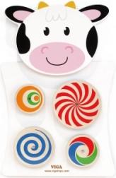 VIGA planche de manipulation en bois Vache Montessori FSC