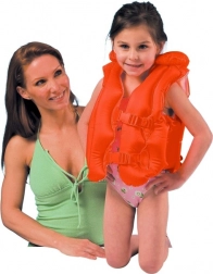 Gilet de natation gonflable pour enfants avec col 3–6 ans, orange
