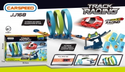 Piste de course boucle serrée avec triple looping