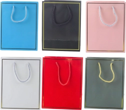 Sac cadeau avec bordure dorée 23 × 18 × 10 cm