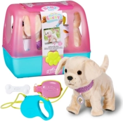 BABY born joyeux petit chien Lucky avec caisse de transport