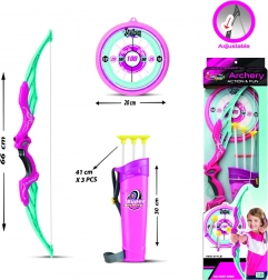 Ensemble de tir à l’arc rose pour enfants avec accessoires