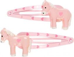 Souza! - Barrettes roses avec cheval - 2 pcs