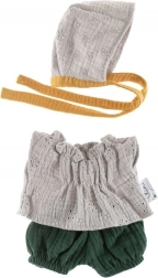 Ensemble avec bonnet pour poupées 21 cm dentelle grise