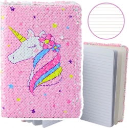 Carnet Licorne à Paillettes Réversibles A5, 80 pages