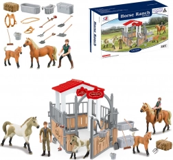Woopie écurie et enclos pour chevaux – set de figurines 18 pcs