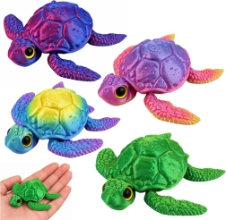 Figurine 3D de tortue marine avec nageoires et tête articulées, couleur changeante 8 cm - 1 pièce