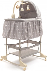 Berceau et lit multifonction pour bébé New Baby, gris avec étoiles