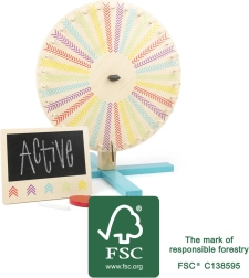 roue de la fortune en bois avec tableau scolaire SMALL FOOT Active