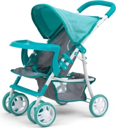 Poussette pour poupées Milly Mally Kate, turquoise-gris