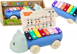 Rouleau dulcimer hippopotame - Jouet éducatif coloré pour enfants