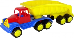 Grand camion jaune avec remorque 45 cm