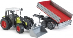 Bruder tracteur CLAAS Nectis 267F avec chargeur frontal et remorque basculante