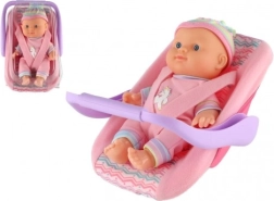 Poupée bébé 20 cm avec porte-bébé/siège auto