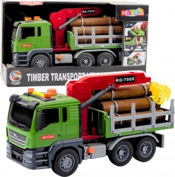 Camion porte-grumes avec grue et lumières